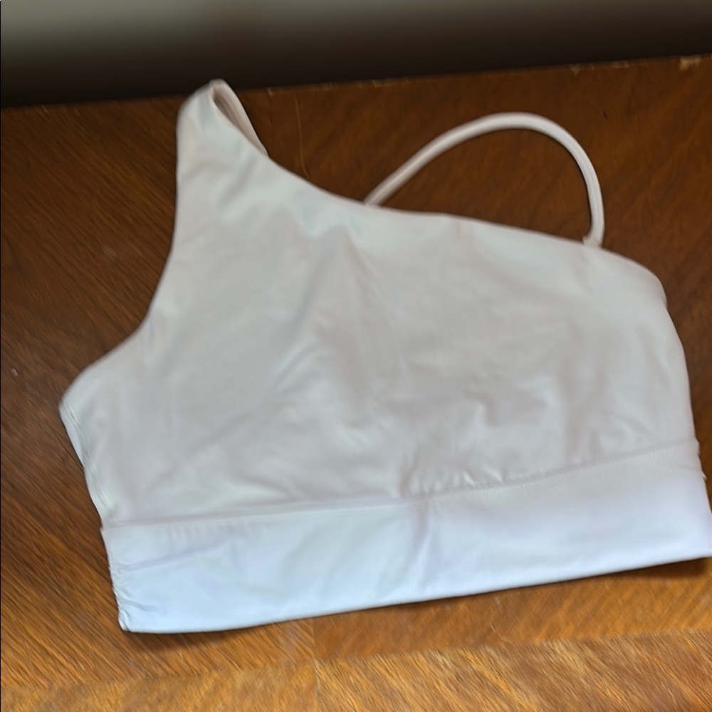 Athleta White Asymmetrical Bikini Top